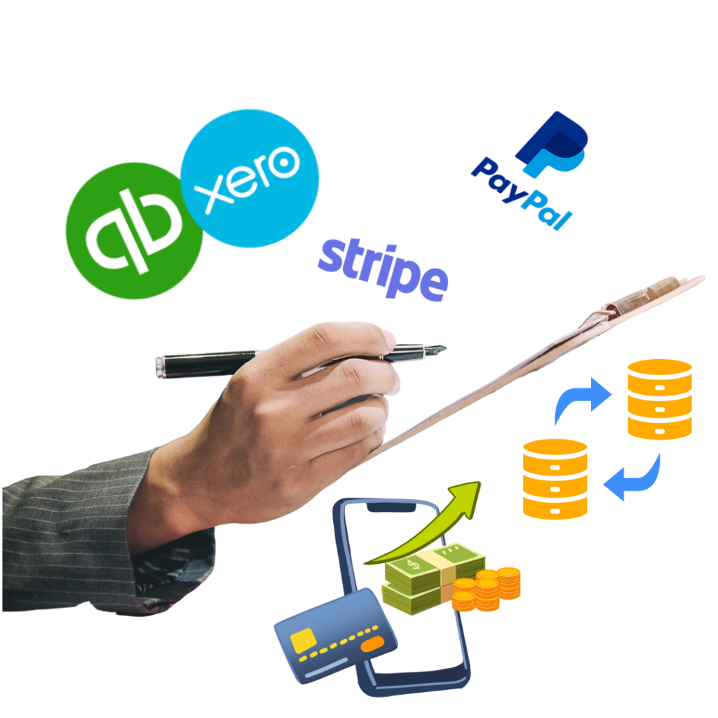 agency bookkeeping rescue showing financial cleanup across tools like QuickBooks, Xero, Stripe, and PayPal