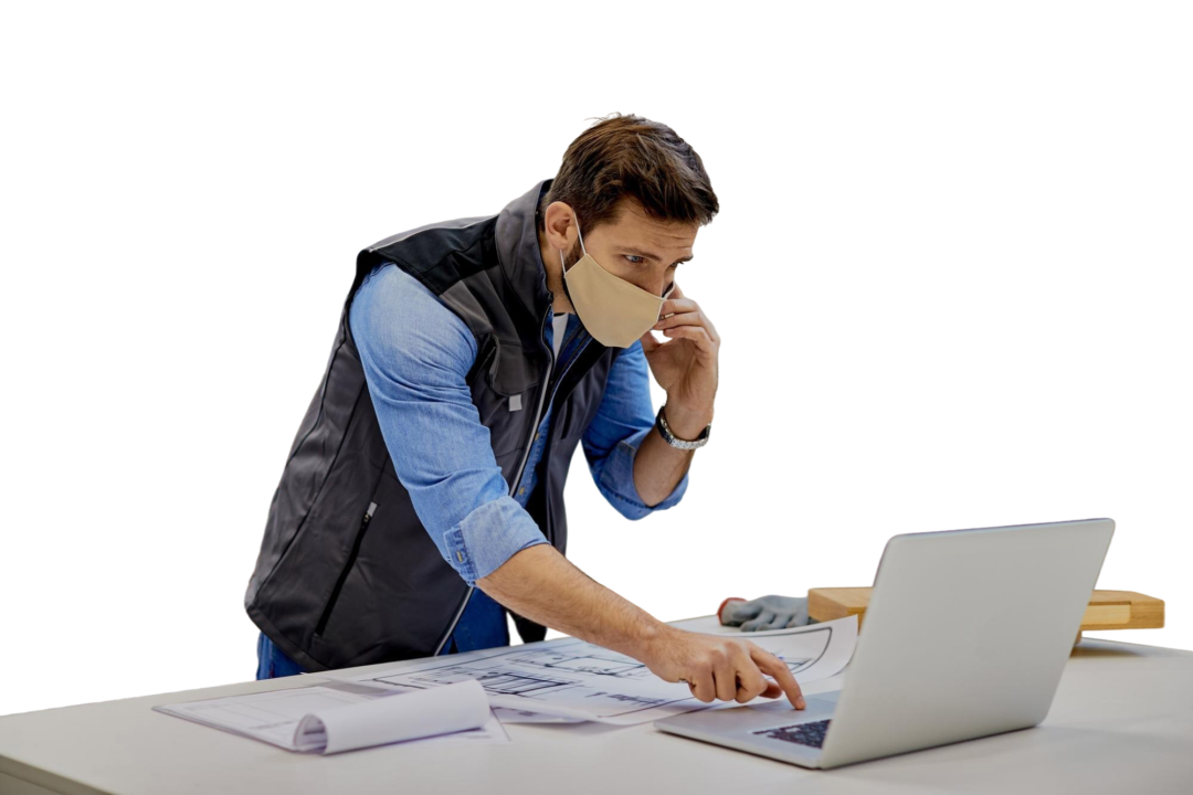 Manufacturing manager reviewing inventory and production documents while identifying bookkeeping and cost tracking issues