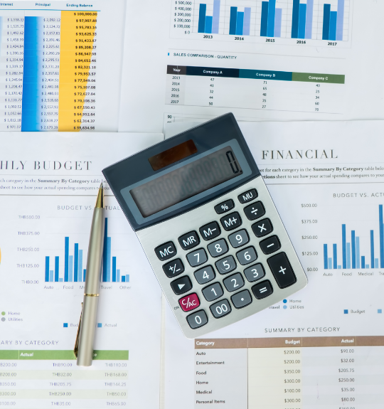 Chart of Accounts service showing calculator and financial reports for Rescue My Books